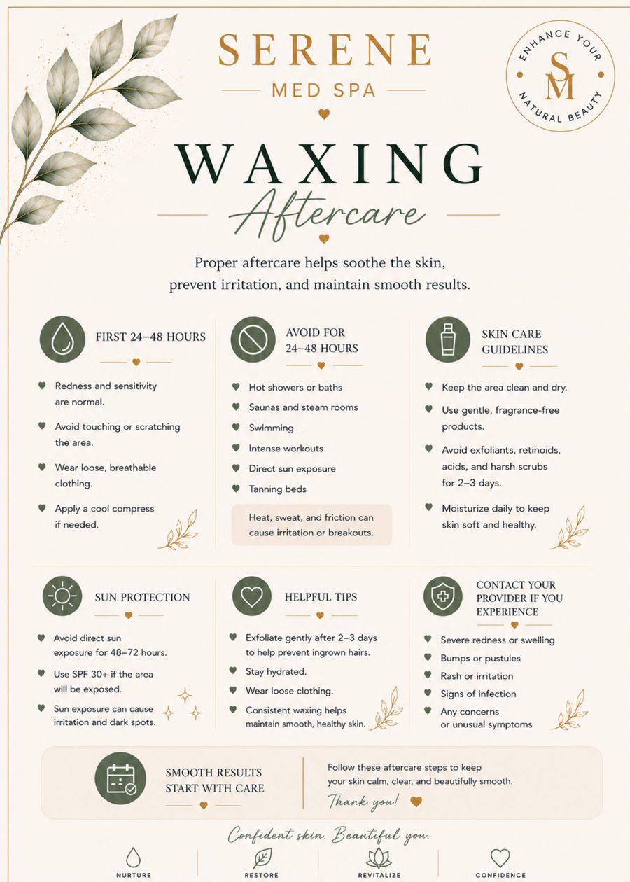 Waxing aftercare card